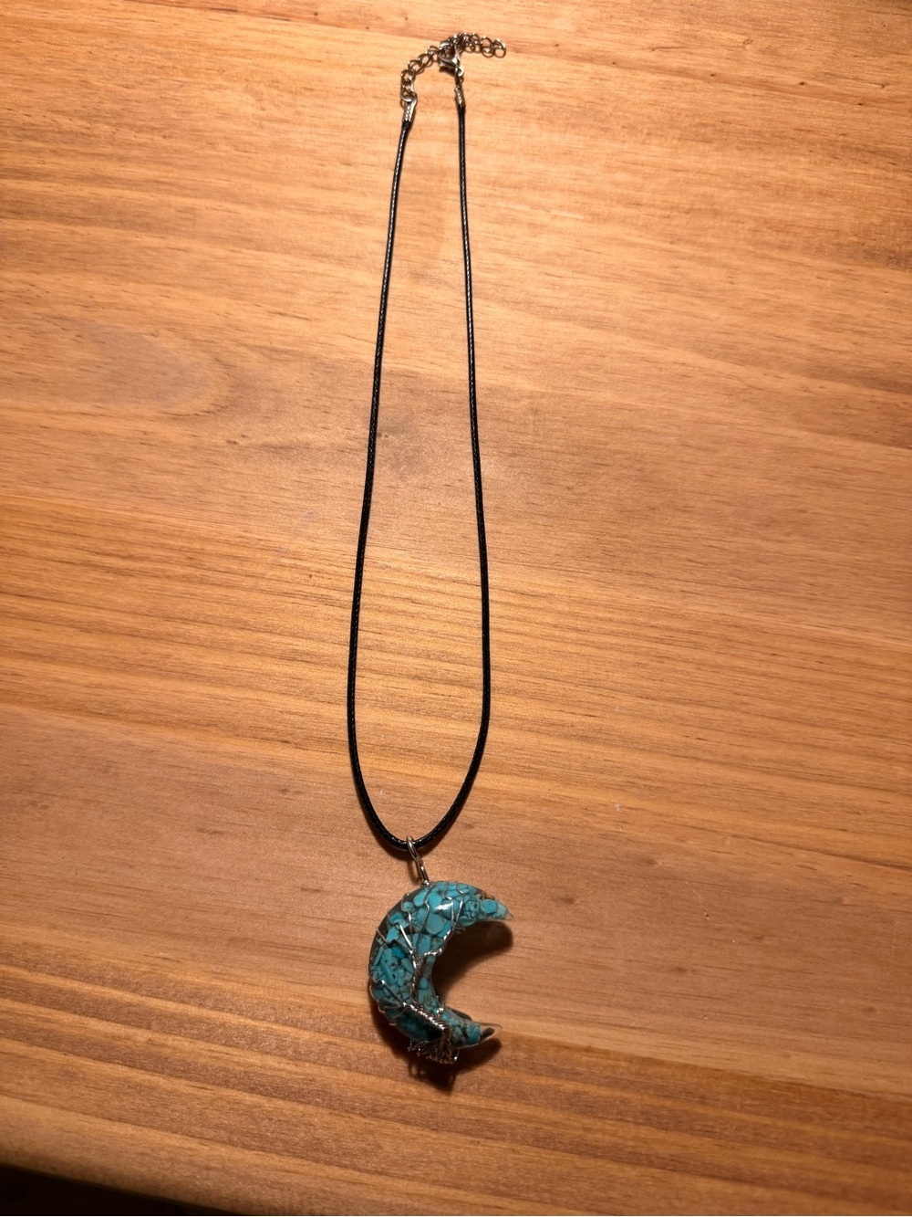 Turquoise Crescent Moon Pendant Necklace - Women Jewelry